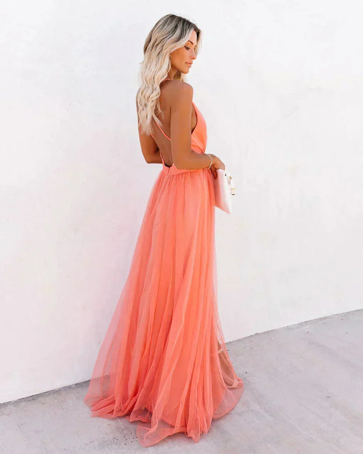 Robe Maxi Femme Dos Nu Fluide Cérémonie