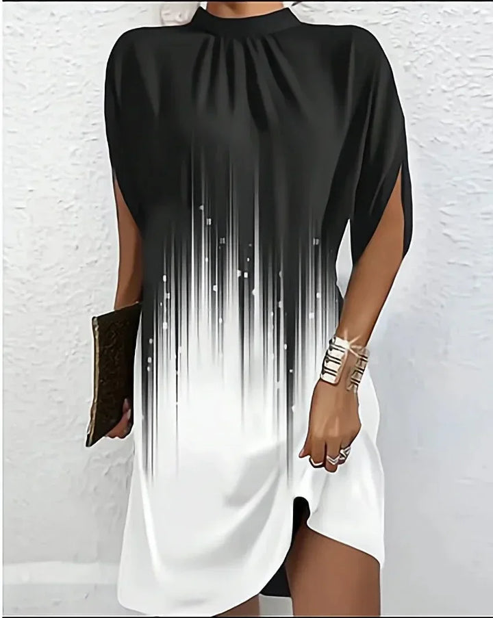 Robe Mini Fluide Drapée Femme Col Rond Été