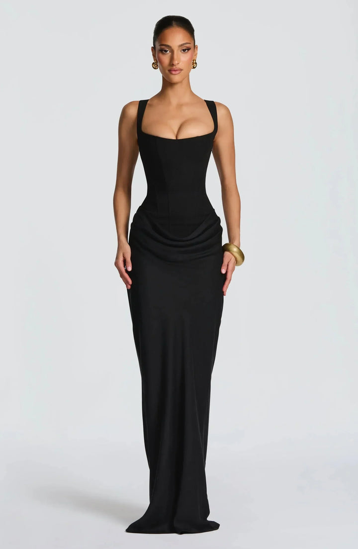 Robe Longue Jersey Femme Dos Nu Bretelles Fines