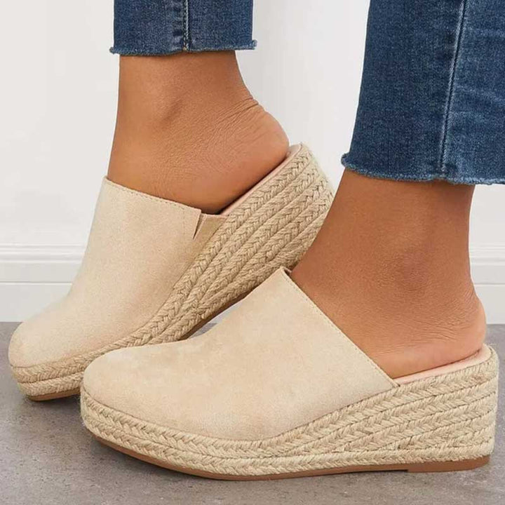 Mules Compensées Suédine Femme Été