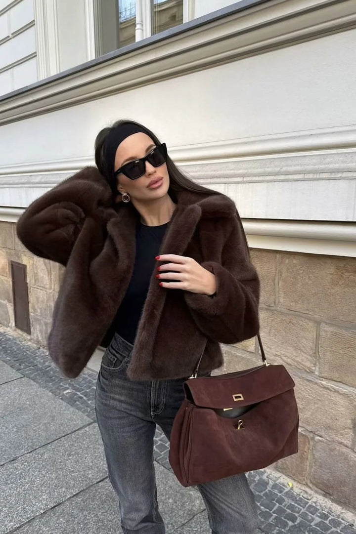 Women's Winter Coat with Faux Fur Collar