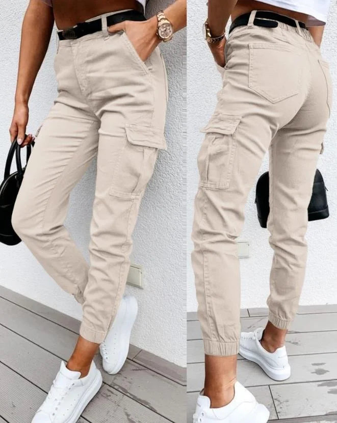 Calças Cargo Mulher Multibolsos Casual