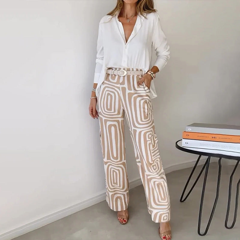 Two-Piece Set for Women with Geometric Pattern