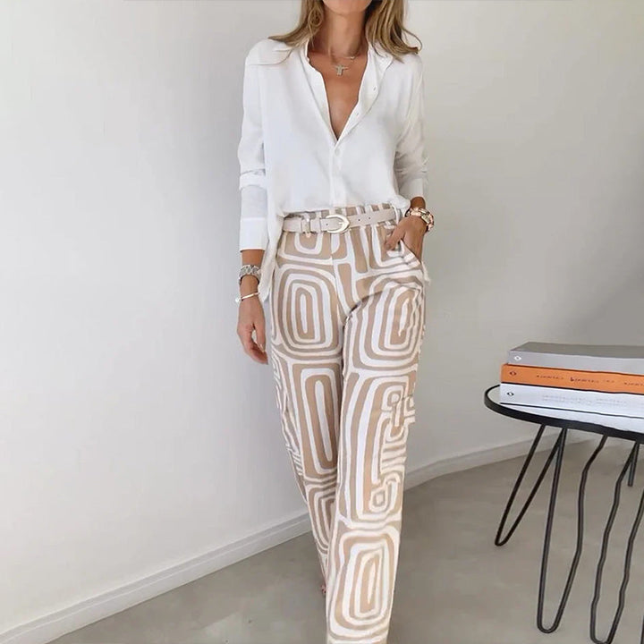 Two-Piece Set for Women with Geometric Pattern