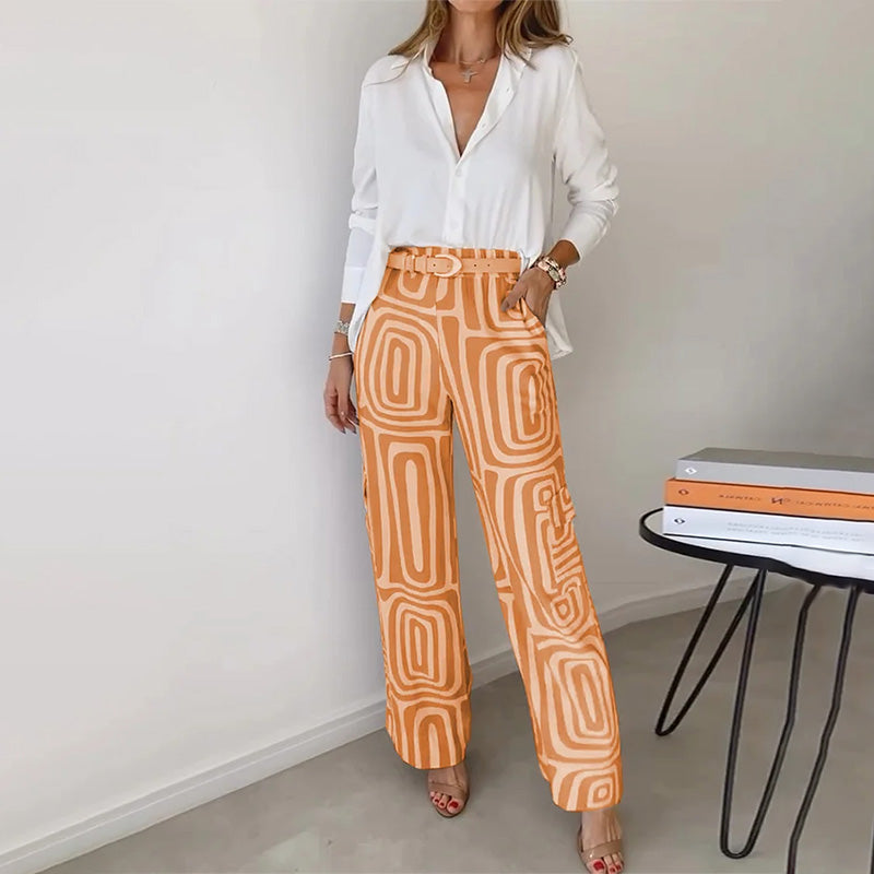 Two-Piece Set for Women with Geometric Pattern