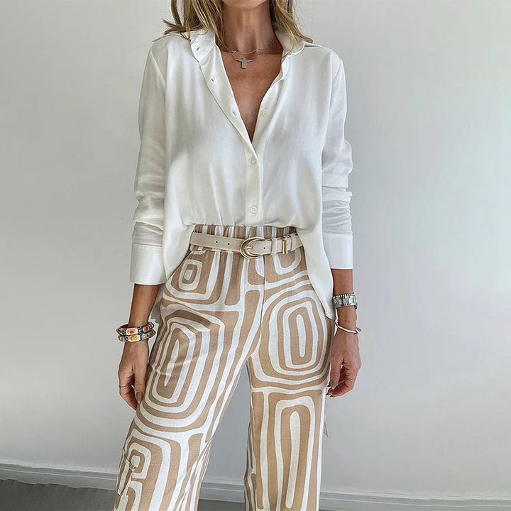 Two-Piece Set for Women with Geometric Pattern