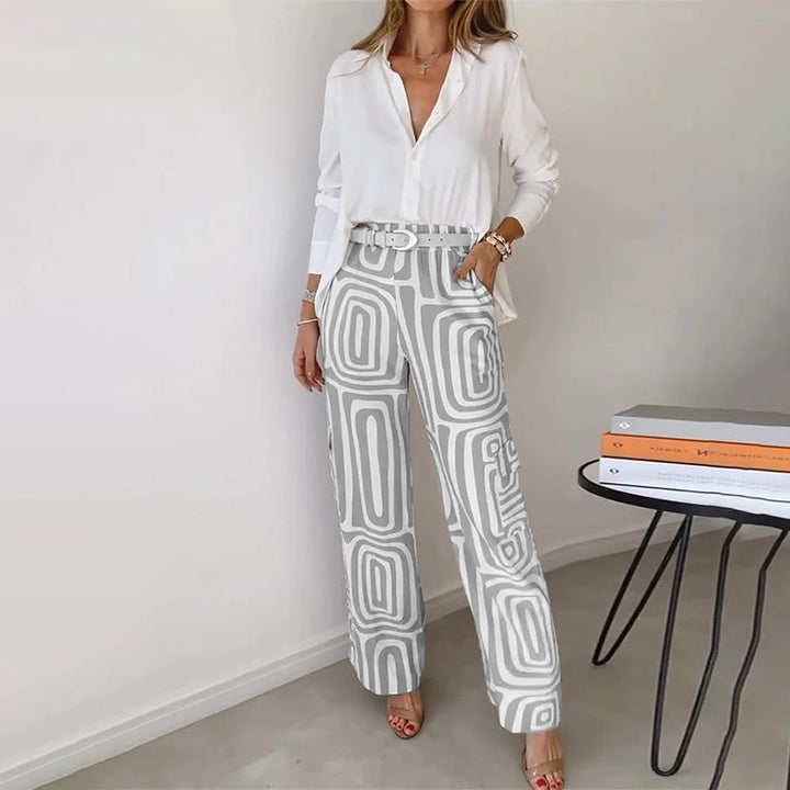 Two-Piece Set for Women with Geometric Pattern