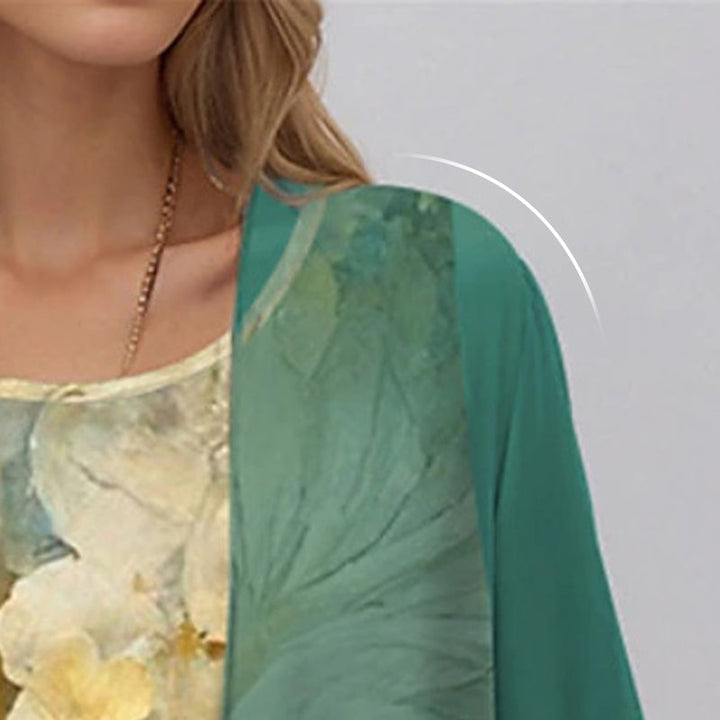 Ensemble Robe Imprimée et Cardigan Femme