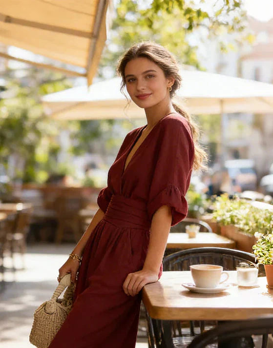 Combinaison Femme Col Croisé Jambes Larges