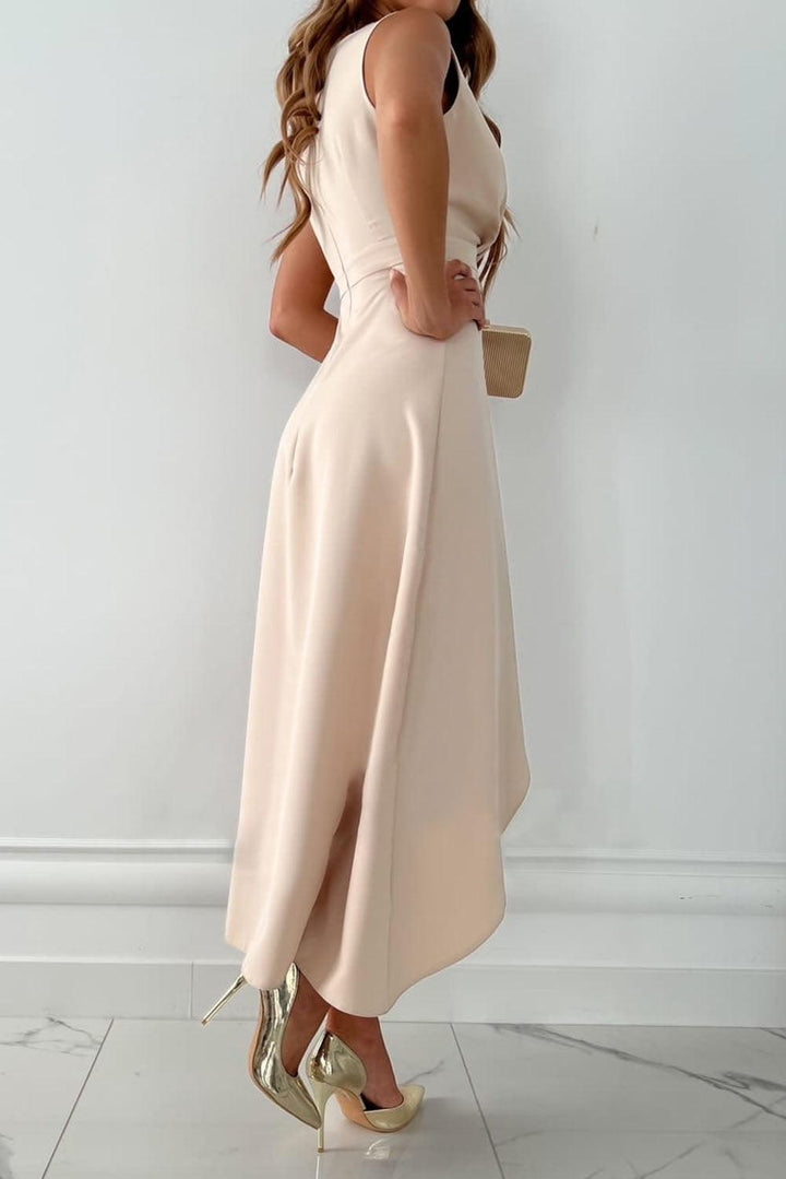 Robe Midi Cintrée Femme Col V