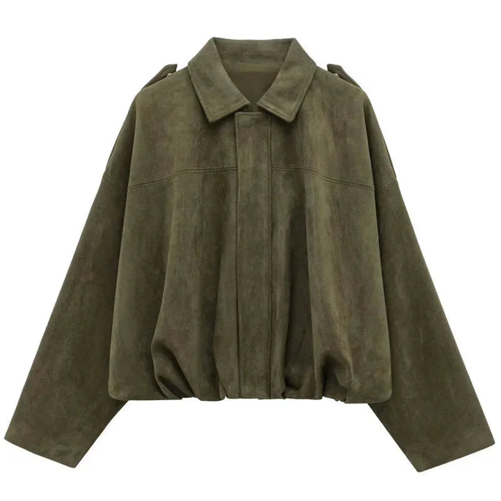 Veste Courte Oversize Suédine Femme