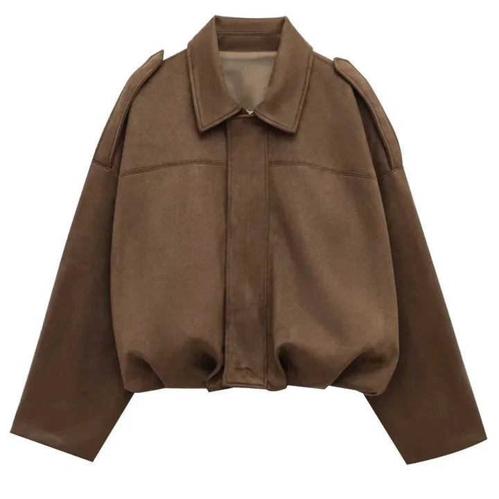 Veste Courte Oversize Suédine Femme