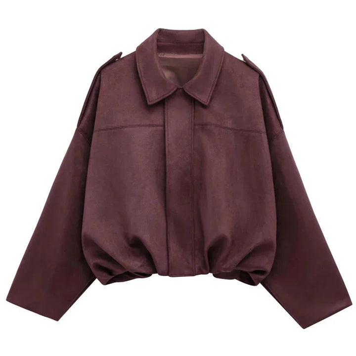 Veste Courte Oversize Suédine Femme